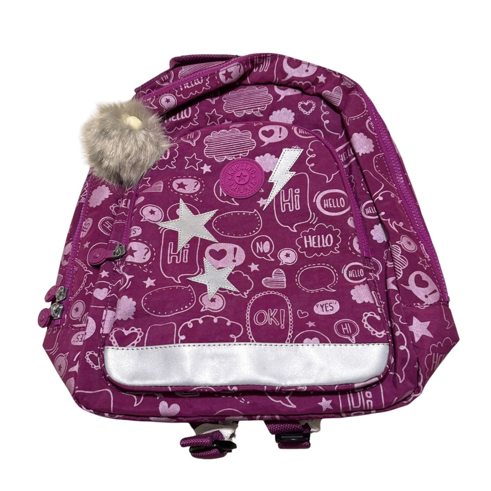 Kipling Class Room Backpack with 15" Laptop Compartment Dark Pink Print